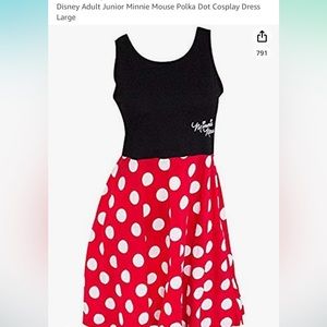 Disney Adult Junior Minnie Mouse Polka Dot Cosplay Dress Large
